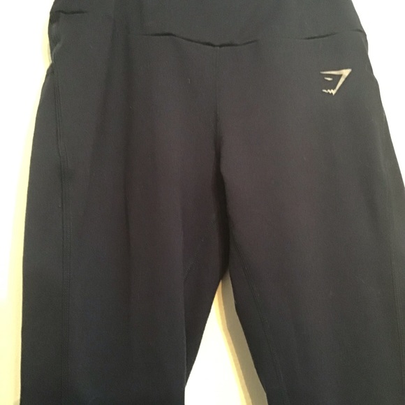 GYMSHARK Drop-in Pocket Tights Navy - Picture 5 of 8